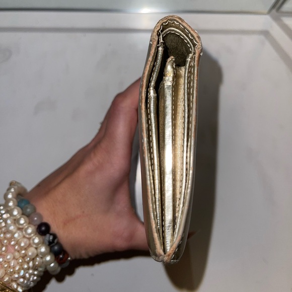 Chanel Wallet Timeless CC Metallic Gold Leather Long Flap Continental Yen Bifold - Picture 12 of 17